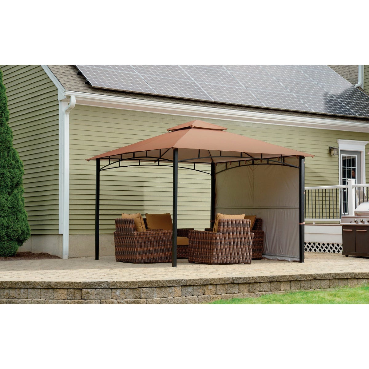 ShelterLogic Redwood 11 Ft. x 11 Ft. High-Quality Bronze Steel Gazebo