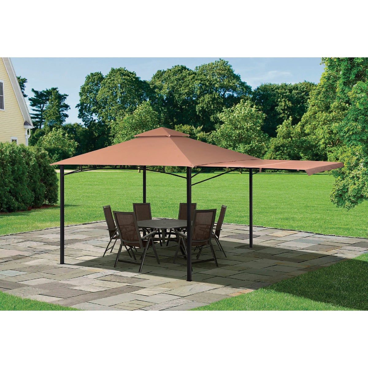 ShelterLogic Redwood 11 Ft. x 11 Ft. High-Quality Bronze Steel Gazebo