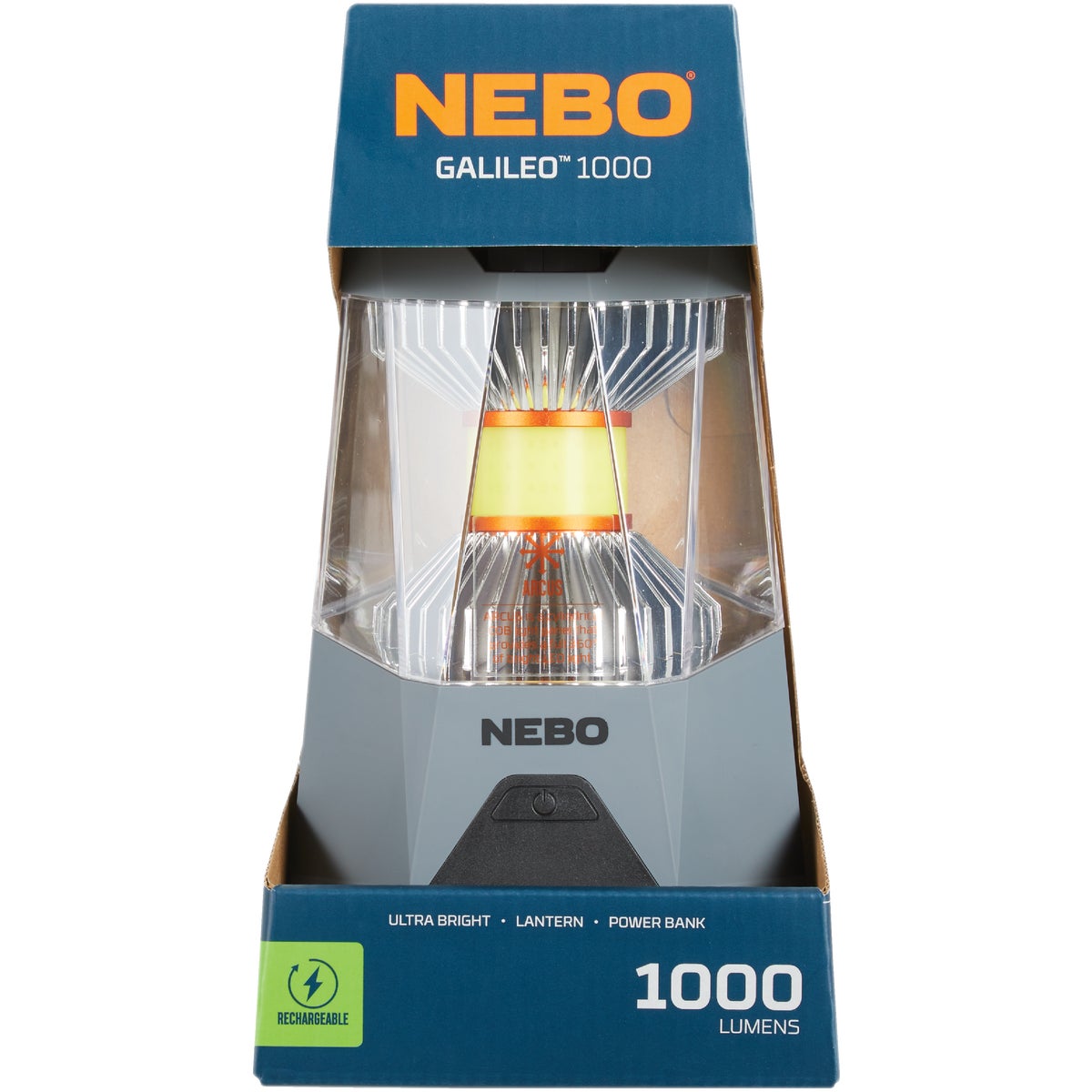 Nebo Galileo 5.5 In. W. x 10 In. H. x 5.5 In. D. Gray Rechargeable LED Lantern