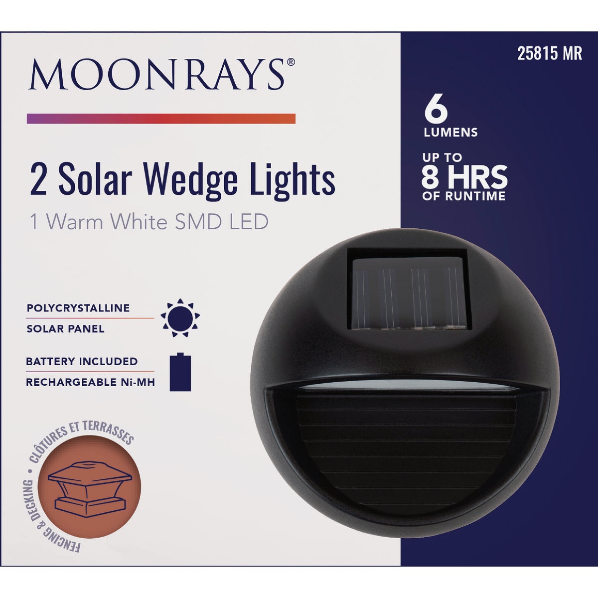 Moonrays 3 In. Black LED Solar Wedge Light (2-Pack)