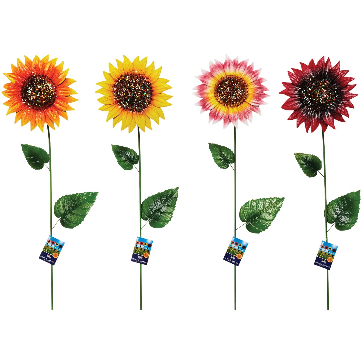 Alpine 34 In. H. Colorful Glitter Metal Sunflower Garden Stake