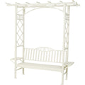 Decoris Garden Furniture Barolo 6 Ft. L. White Aluminum Bench with Folding Side Tables