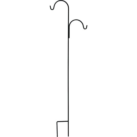 UrbanGarden 90 In. Matte Black Square Steel Offset Shepherd Hook