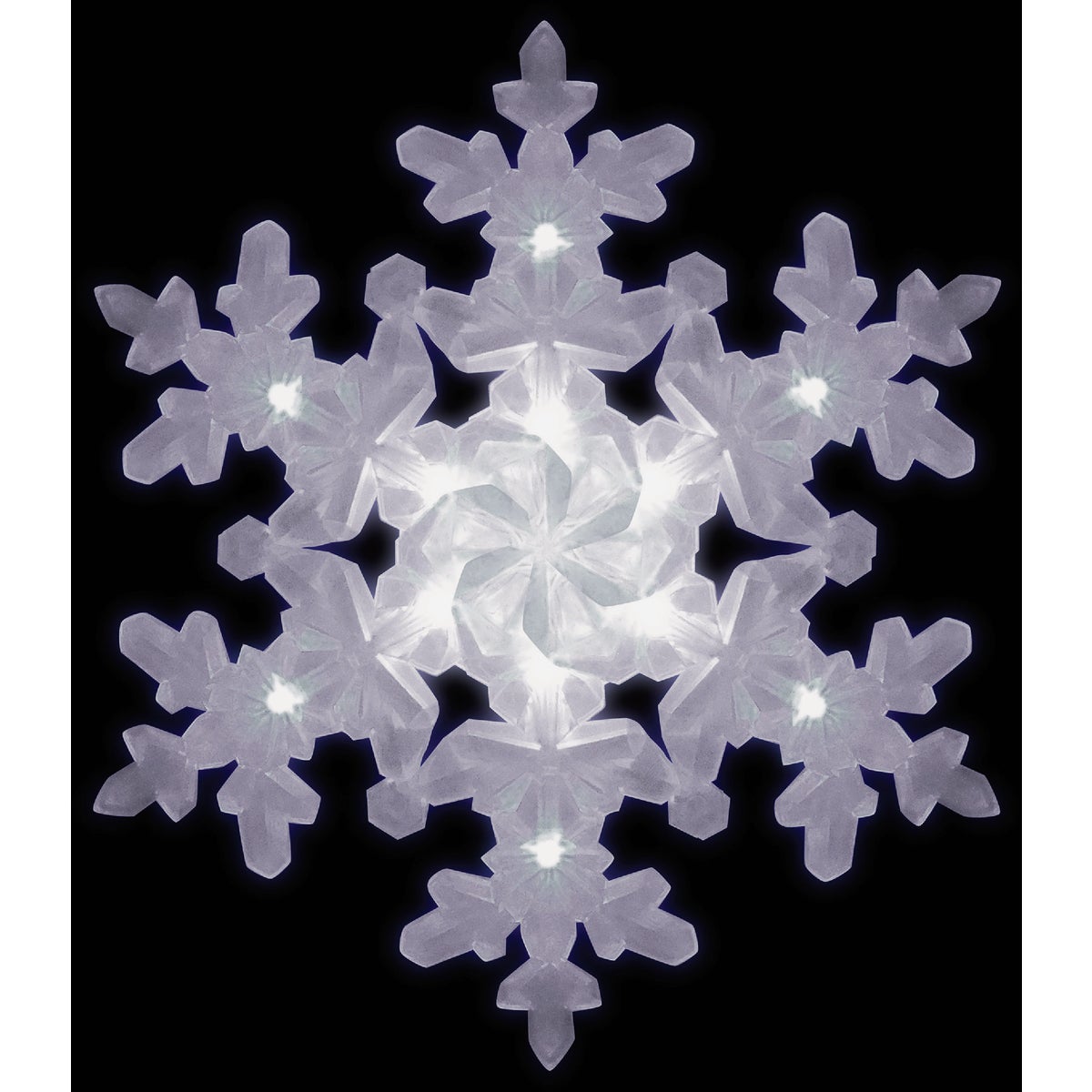 Alpine 1 In. W. x 10 In. H. x 8 In. L. Plastic LED Snowflake Holiday Decoration