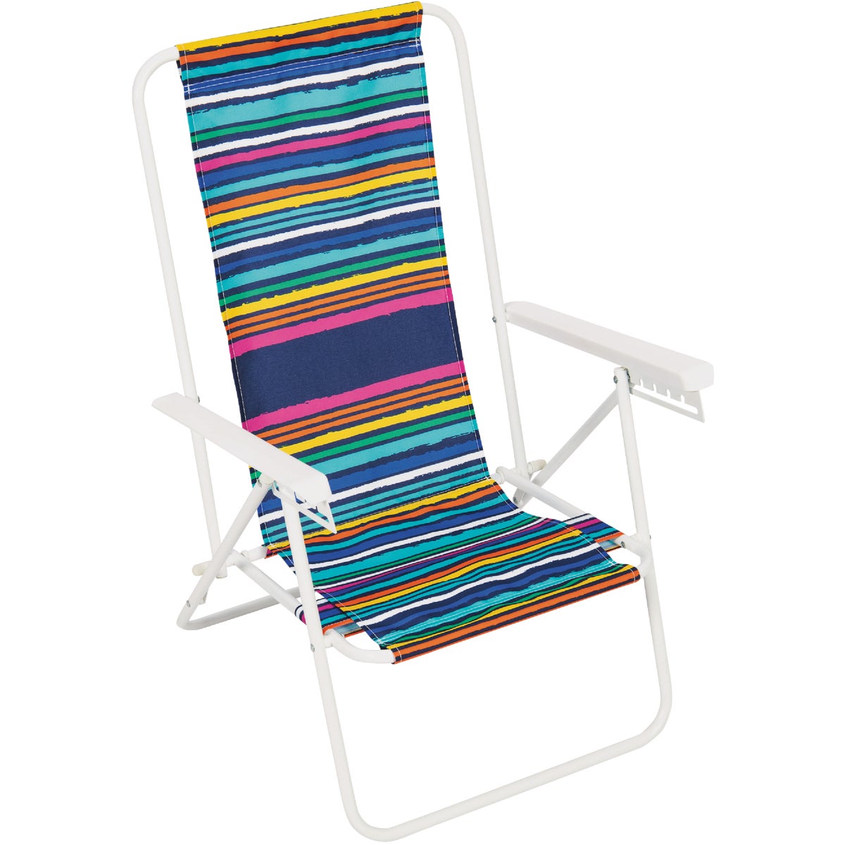 Rio Brands 6-Position Multi-Stripe Polyester Powder Coated Steel Frame Ipanema Beach Chair