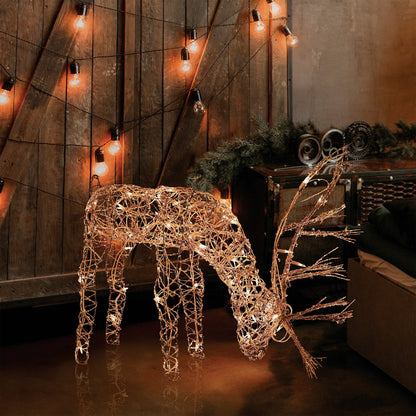 Alpine 28 In. Warm White Halogen Rattan Grazing Buck Lighted Decoration