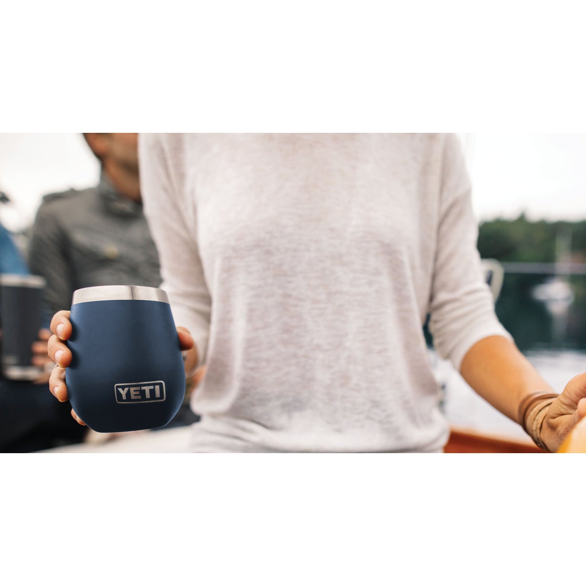 Yeti Rambler 10 Oz. Navy Blue Stainless Steel Insulated Wine Tumbler