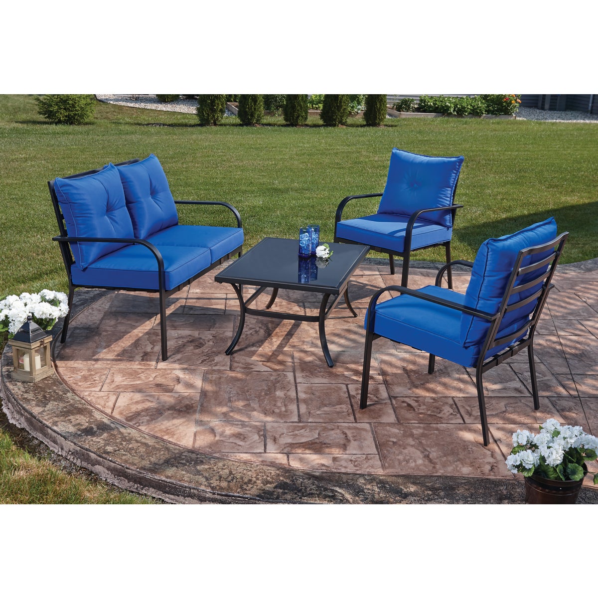 Outdoor Expressions Azure 4-Piece Chat Set