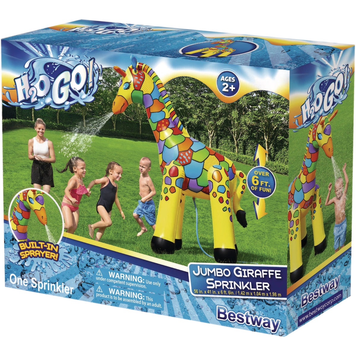 H20GO! 56 In. x 41 In. x 6 Ft. 6 In. Jumbo Giraffe Sprinkler