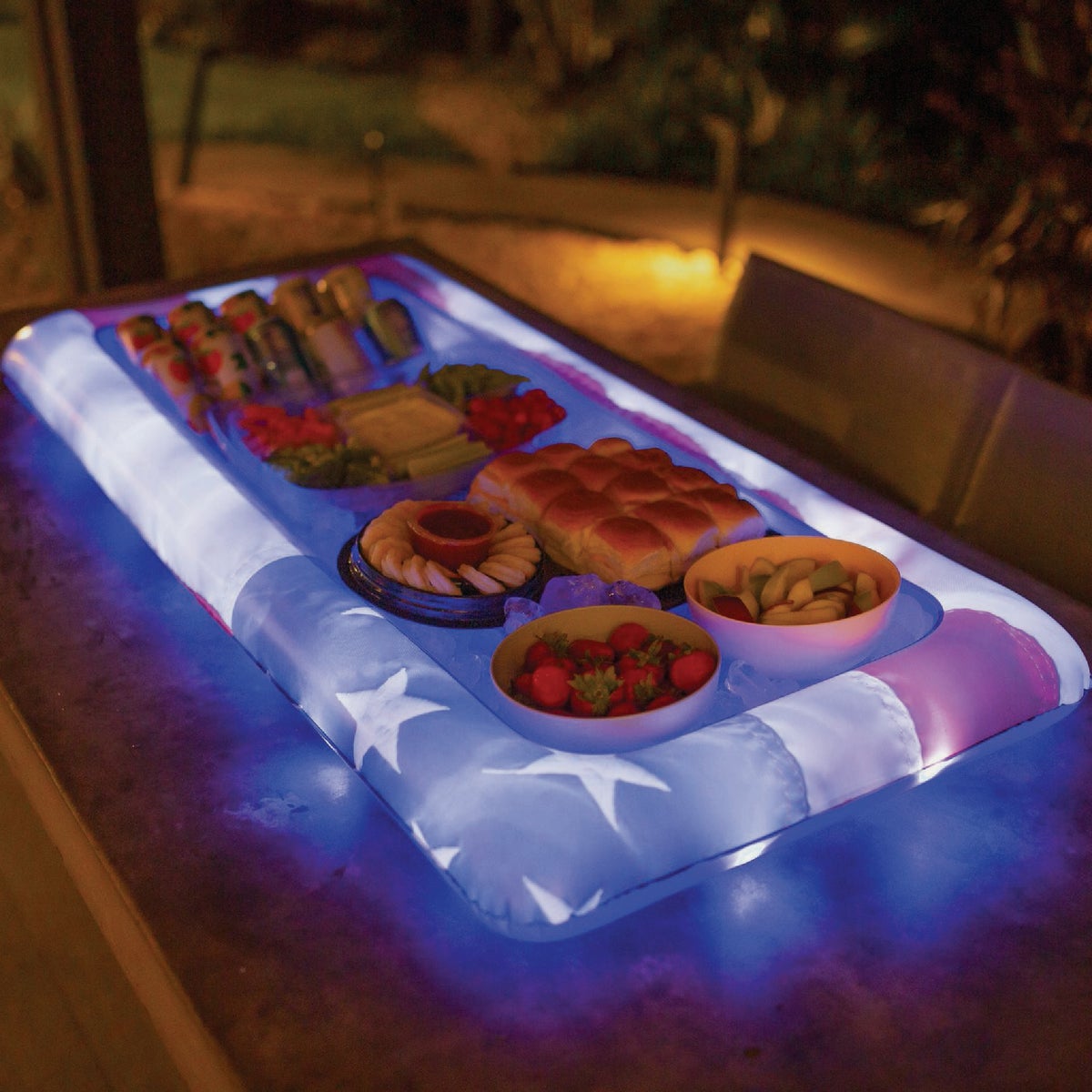 PoolCandy Stars & Stripes LED Illuminated Buffet Cooler