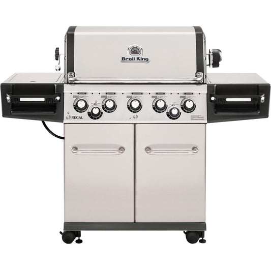 Broil King Regal S590 5-Burner Stainless Steel 55,000 BTU Natural Gas Grill with 10,000 BTU Side-Burner