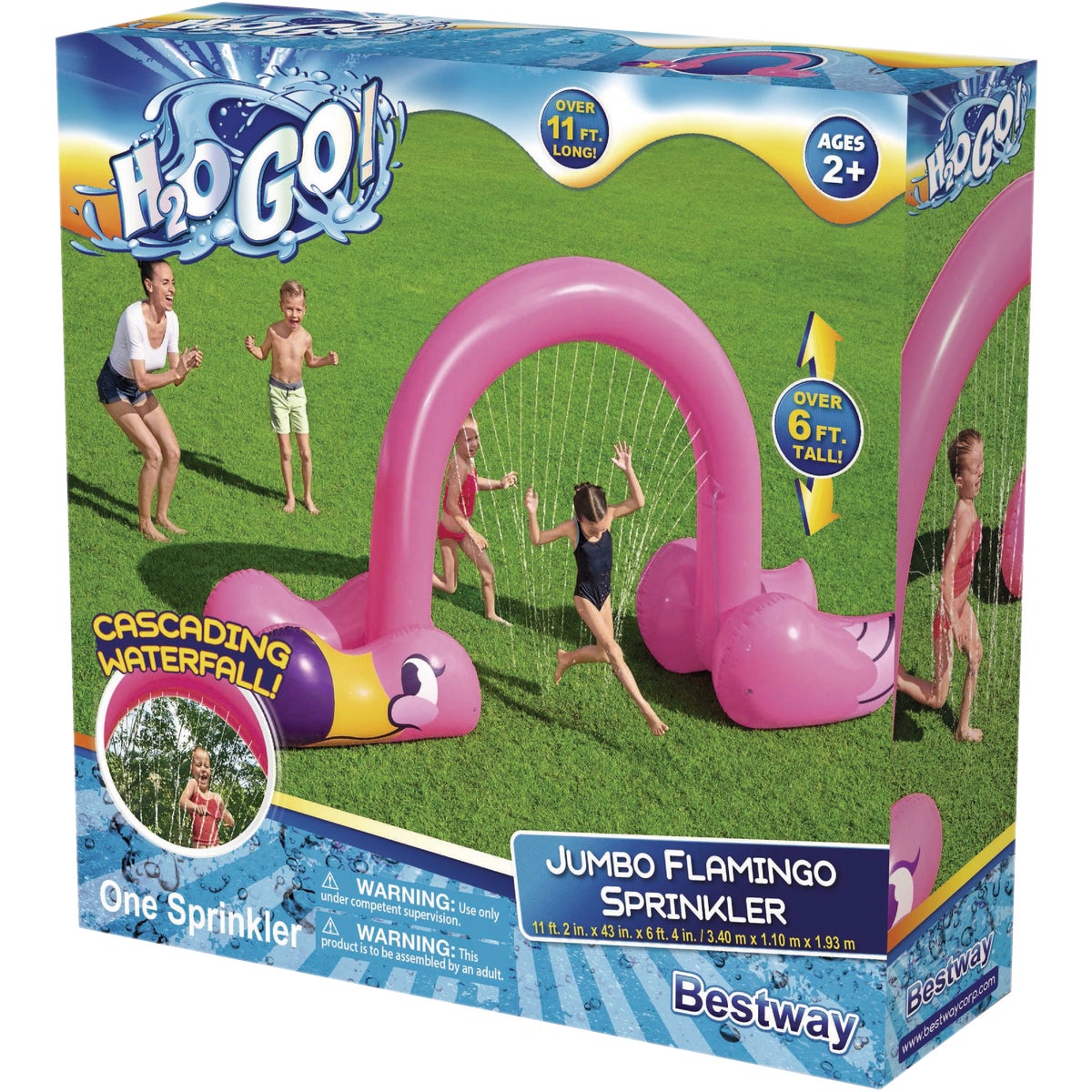 H20GO! 11 Ft. 2 In. x 43 In. x 6 Ft. 4 In. Jumbo Flamingo Sprinkler