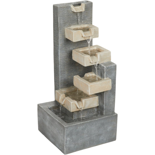 Best Garden 35 In. W. x 78 In. H. x 35 In. L. Resin Tiered Brick Fountain