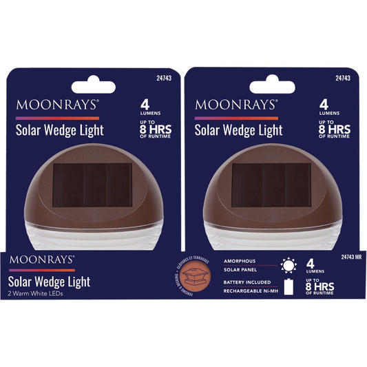 Moonrays 4.45 In. Dia. Bronze LED Solar Wedge Light