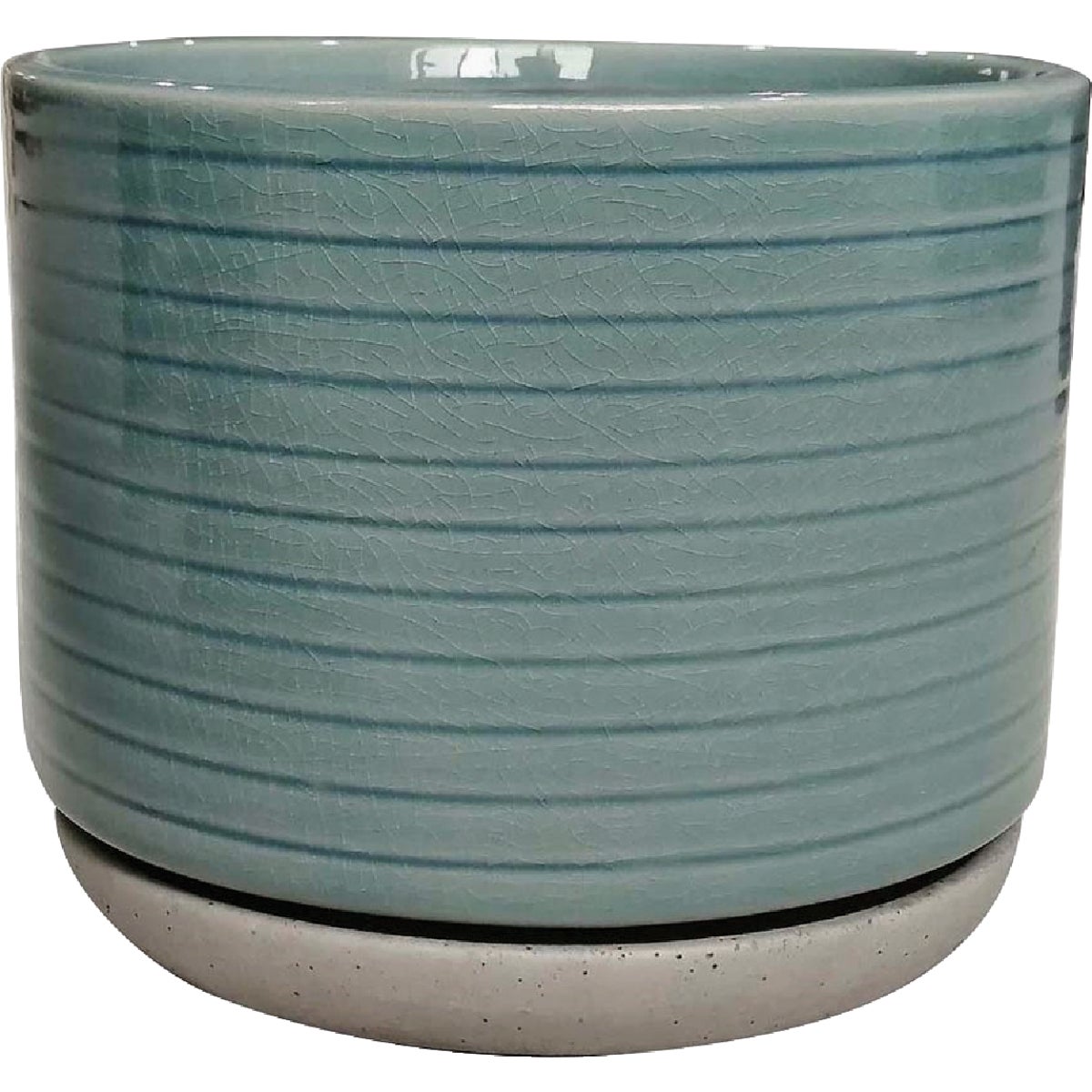 Southern Patio Vado 6 In. Ceramic Sea Blue Planter