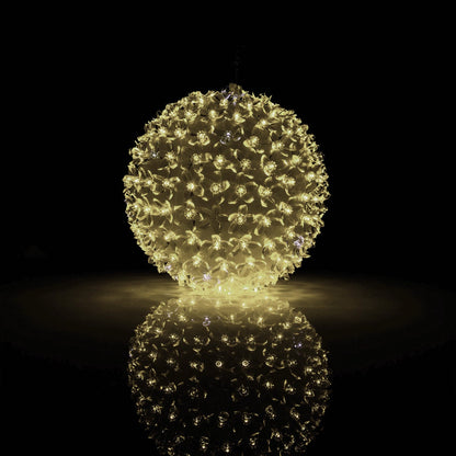 Alpine 8 In. Warm White & Cool White LED Sphere Christmas Ornament