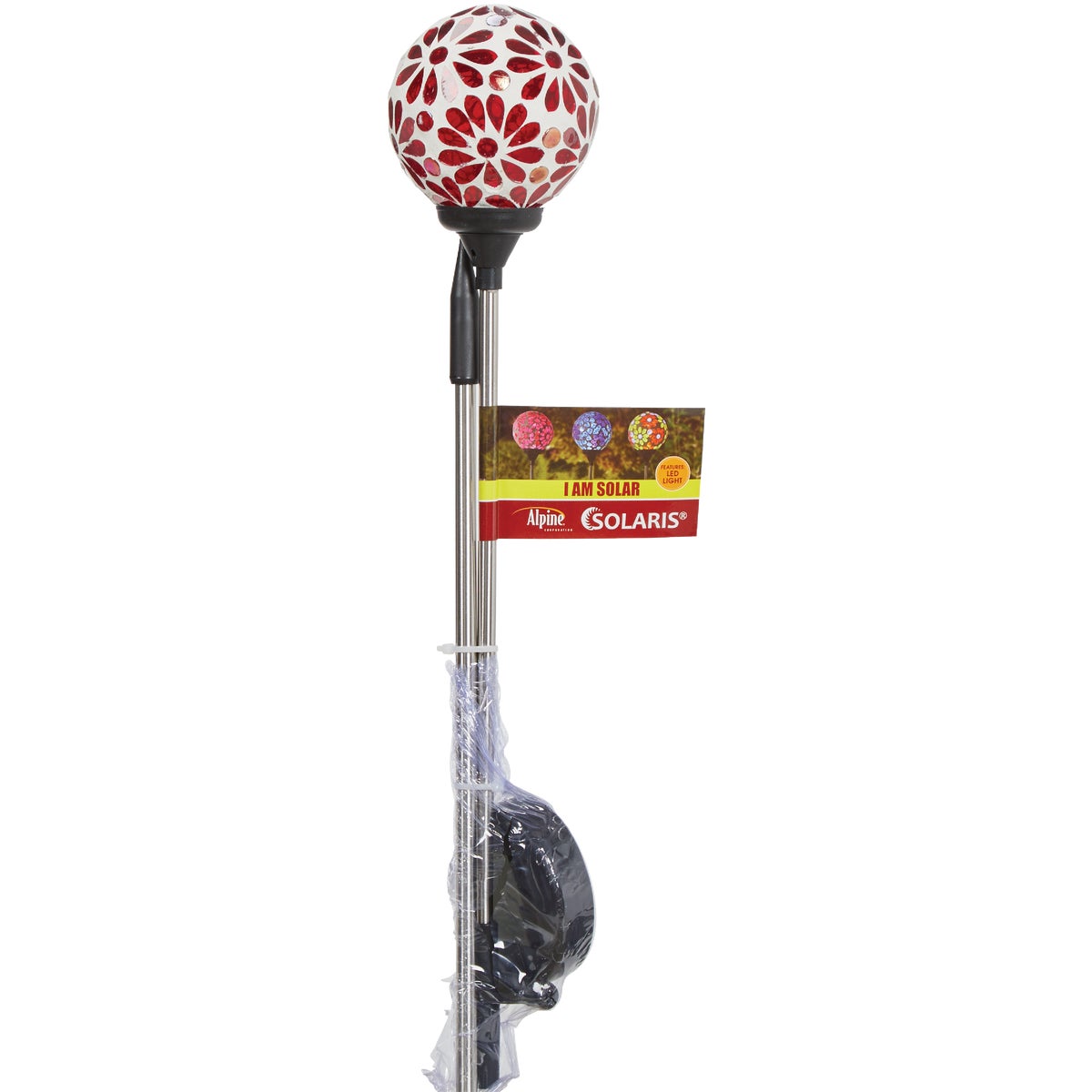 Alpine Mosaic Glass Daisy 32 In. H. Solar Stake Light