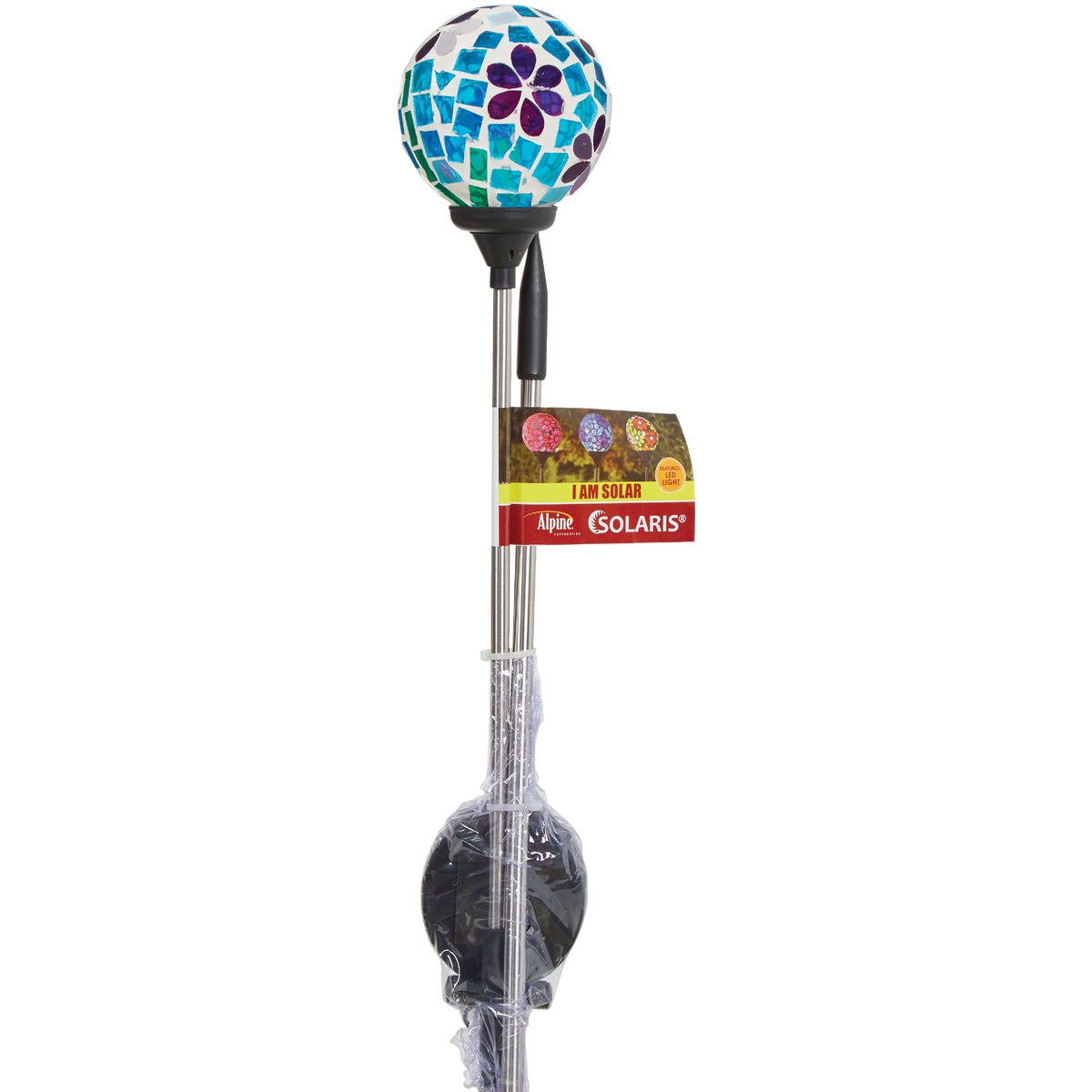 Alpine Mosaic Glass Daisy 32 In. H. Solar Stake Light