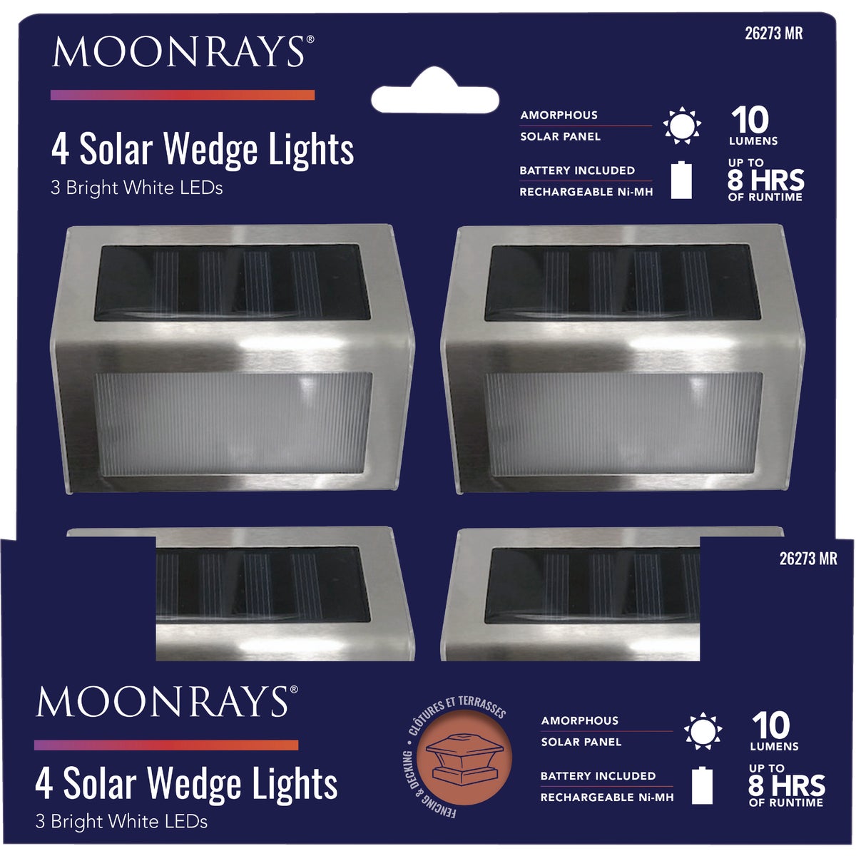 Moonrays 3.75 In. L. Stainless Steel SMD LED Solar Wedge Light (4-Pack)