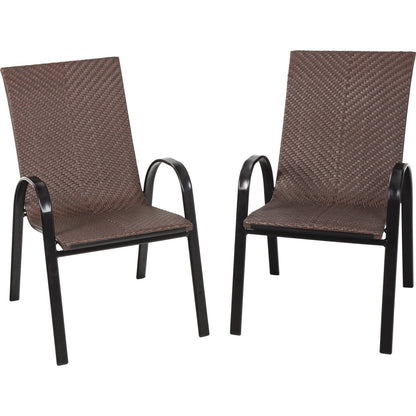 Outdoor Expressions Brown Wicker Stacking Chair