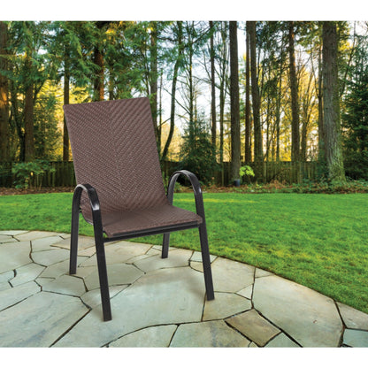 Outdoor Expressions Brown Wicker Stacking Chair