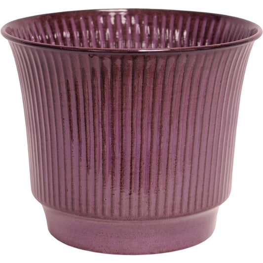 Robert Allen Madison 6.75 In. x 8 In. x 8 In. Ironstone Metal Stormy Purple Planter