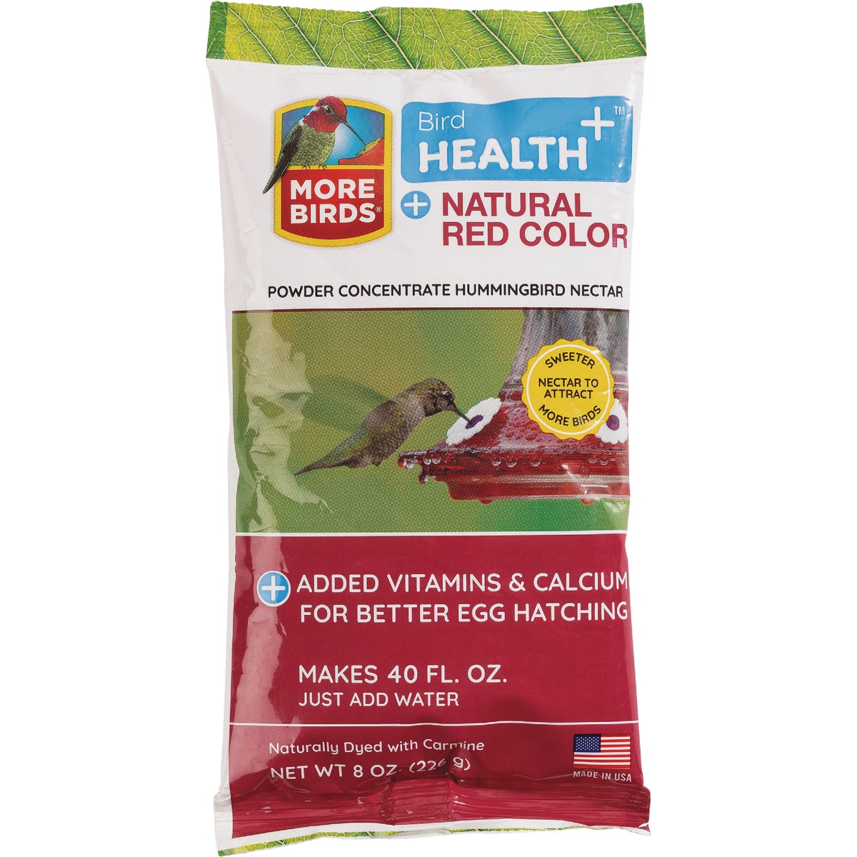 Classic Birds More Birds Bird Health+ 8 Oz. Powder Concentrate Red Hummingbird Nectar