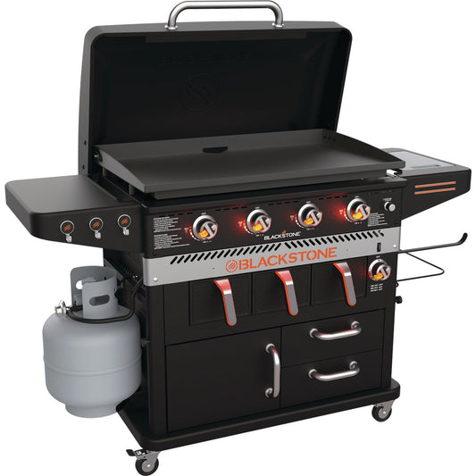 Blackstone 4-Burner Black 60,000 BTU 768 Sq. In. Outdoor LP Gas Griddle with Air Fryer