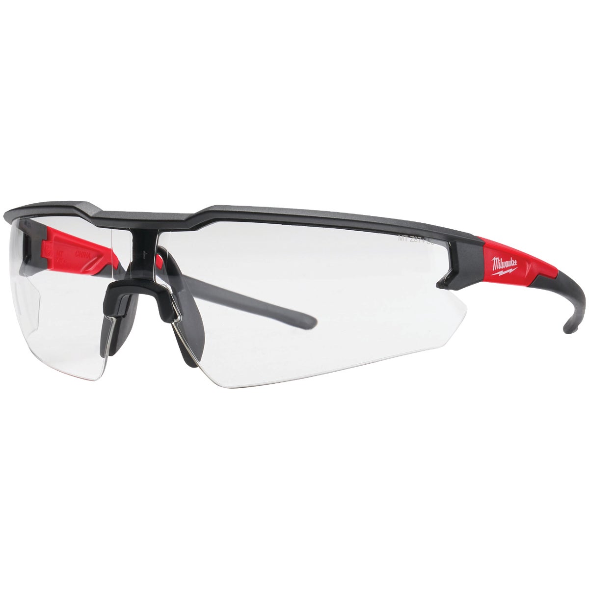 Milwaukee Red & Black Frame Safety Glasses with Clear Anti-Scratch Lenses (3-Pack)