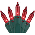 J Hofert Red 100-Bulb Mini Incandescent String Light Set with Green Wire