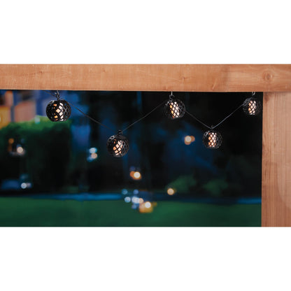 Outdoor Expressions 126 In. 5-Light Solar Flame String Light Set