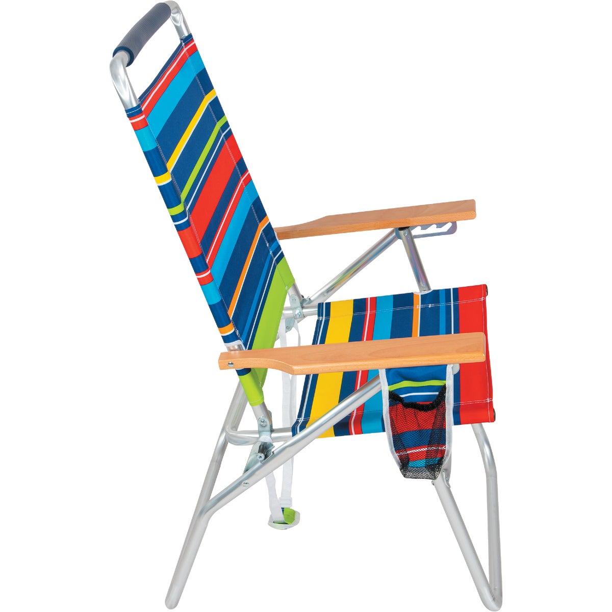 Rio Brands Wave Hi-Boy 4-Position Striped Aluminum Folding Beach Chair