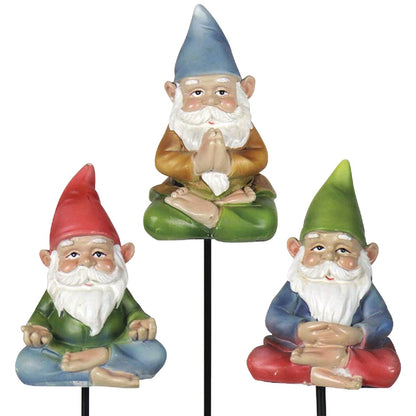 Exhart 9 In. Resin Yoga Gnome Pot Stake