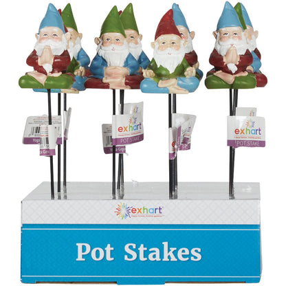 Exhart 9 In. Resin Yoga Gnome Pot Stake
