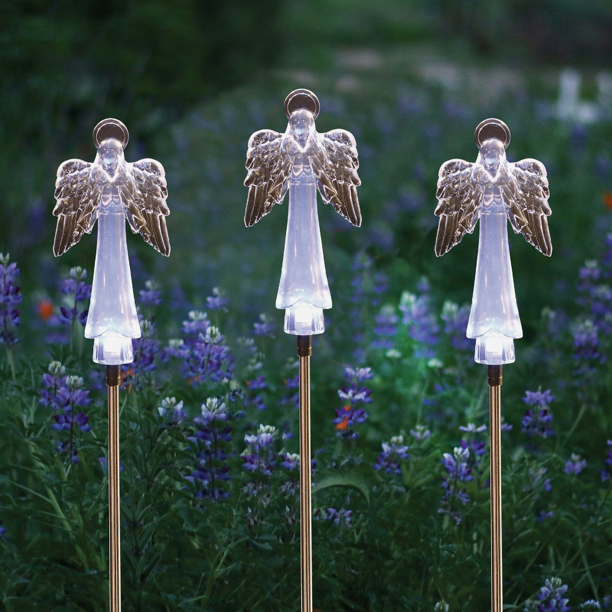 Alpine Plastic Angel 34 In. H. Solar LED Stake Light