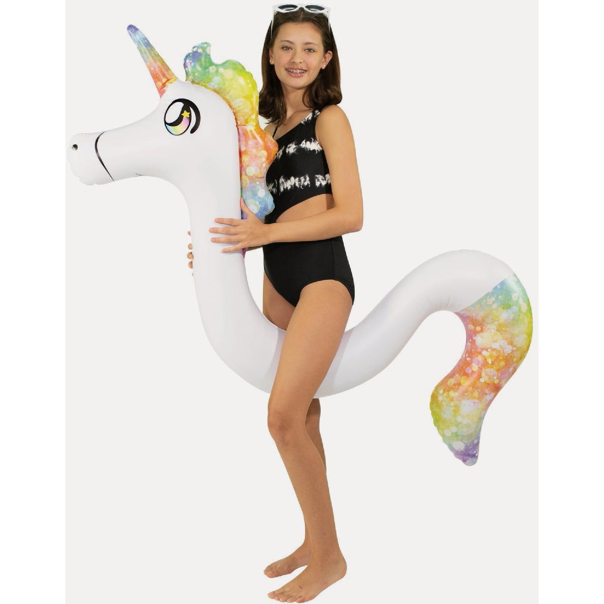 PoolCandy 72 In. Unicorn Ride-On Inflatable Noodle Water Toy