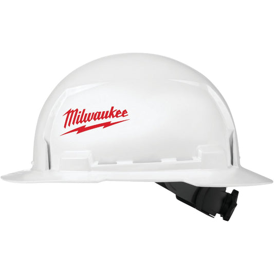 Milwaukee White Full Brim Ratcheting Type 1 Class E Hard Hat