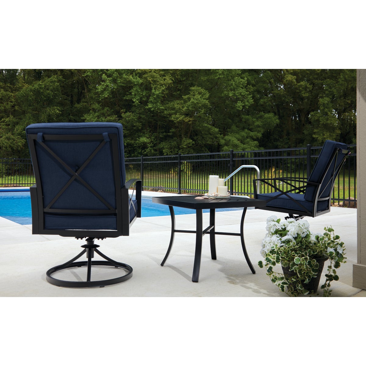 Outdoor Expressions 3-Piece Swivel Bistro Set