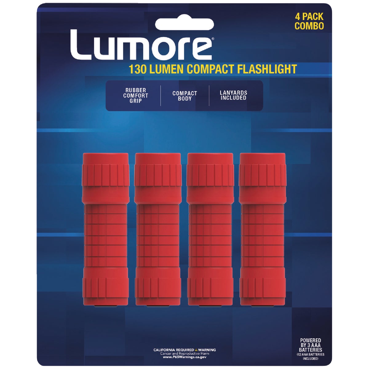 Lumore 130 Lm. AAA COB LED Flashlight (4-Pack)