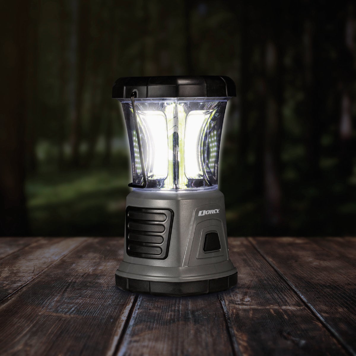 Dorcy Adventure Series Black & Gray Plastic LED Lantern with Red Safety Flasher