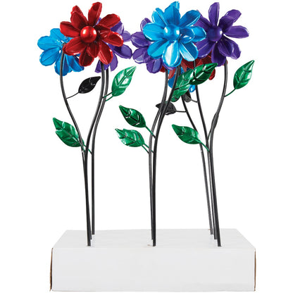 Exhart 18 In. Metal Kinetic Mini Flower Plant Stake