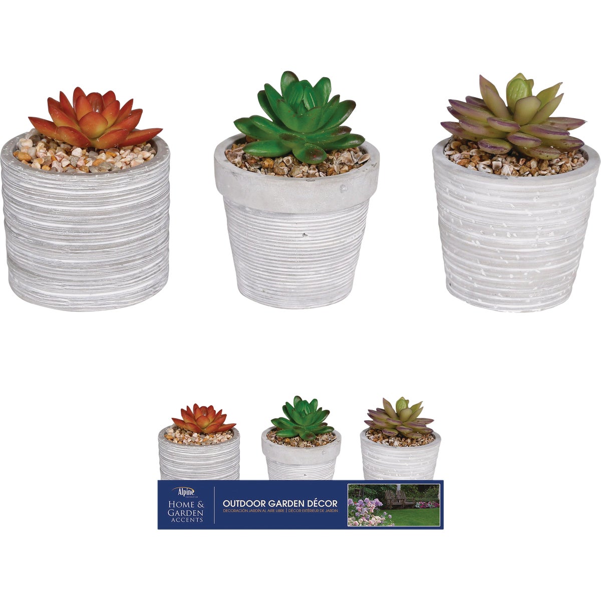 Alpine 5 In. Resin Decorative Succulent Pot Lawn Ornament