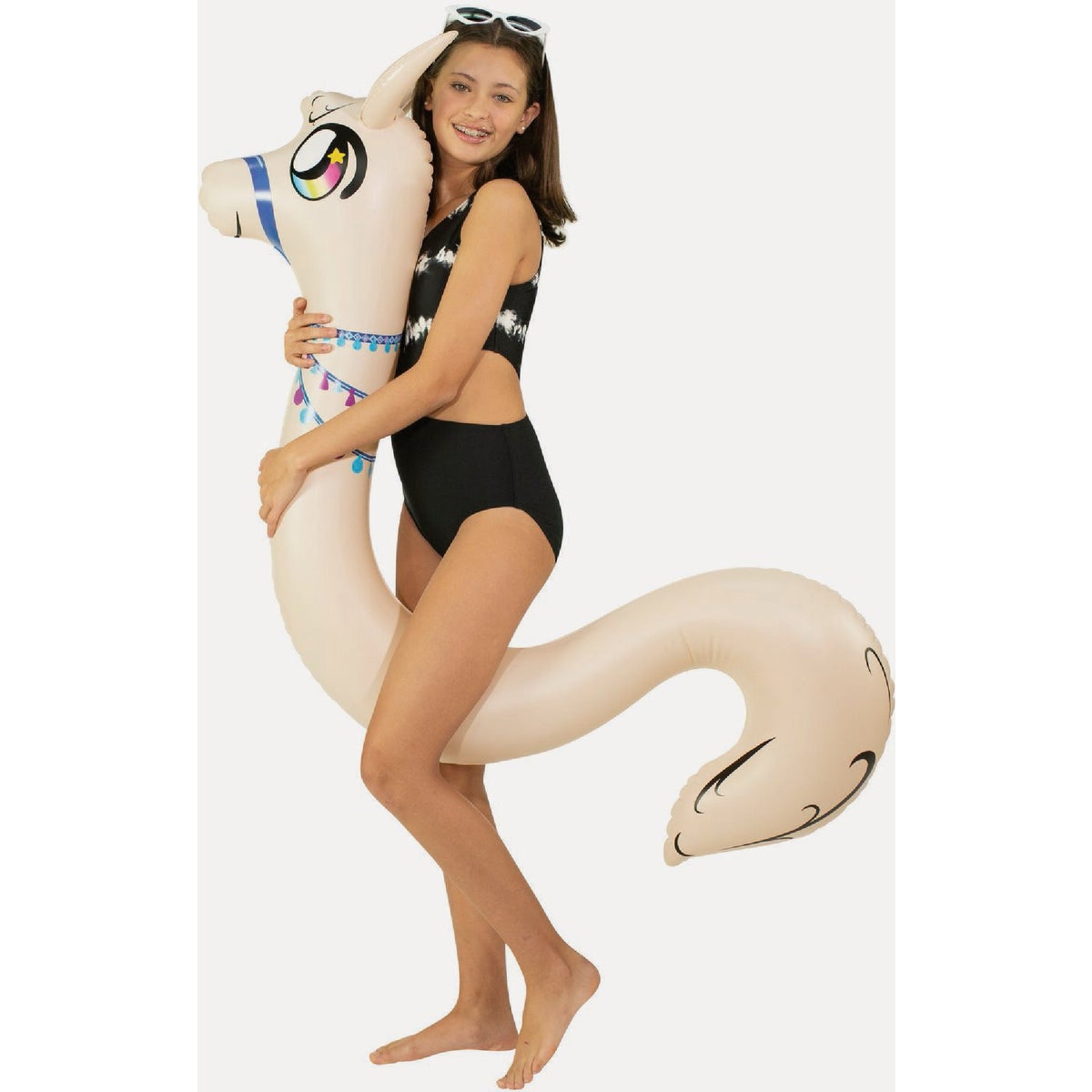 PoolCandy 72 In. Llama Ride-On Pool Inflatable Noodle Water Toy