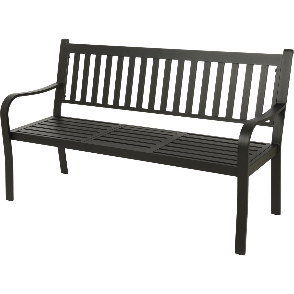 Decoris Garden Furniture Nottingham 60 In. L. Black Aluminum Bench with Pop Up Side Table