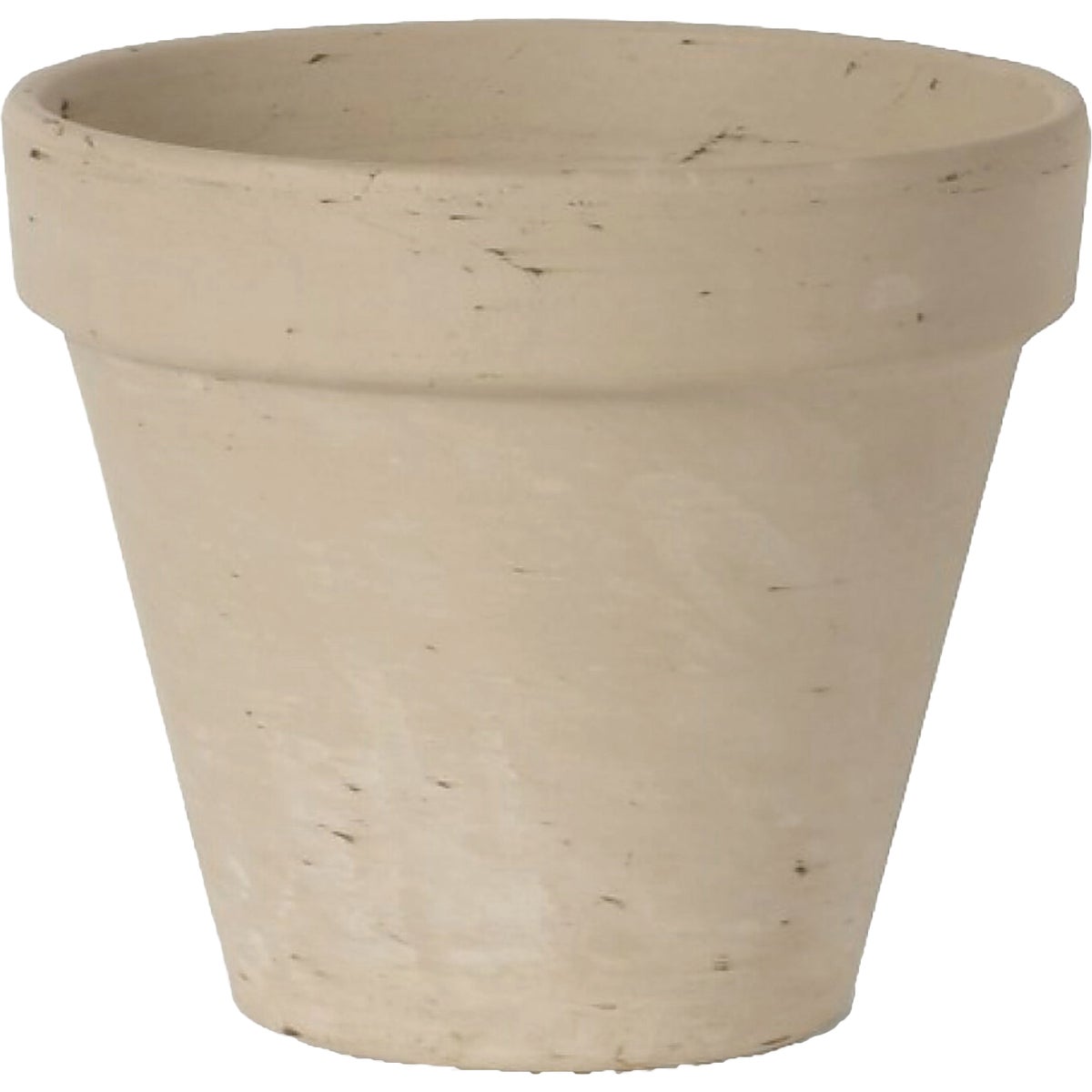 Ceramo 6-3/4 In. H. x 7-3/4 In. Dia. White Basalt Clay Standard Flower Pot