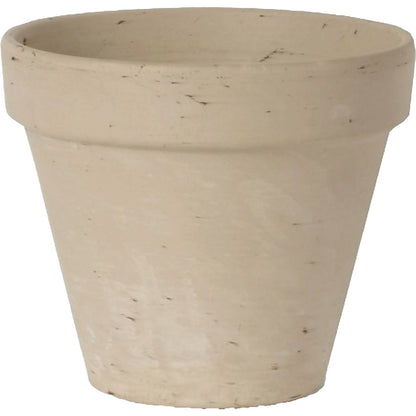 Ceramo 6-3/4 In. H. x 7-3/4 In. Dia. White Basalt Clay Standard Flower Pot