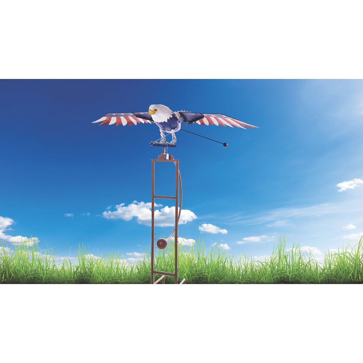 Terre Verde 76 In. Steel Patriotic Jumbo Rocking Eagle Garden Stake