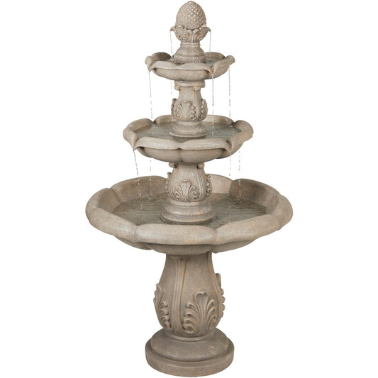 Best Garden 78 In. W. x 139 In. H. Resin 3-Tier Waterfall Fountain