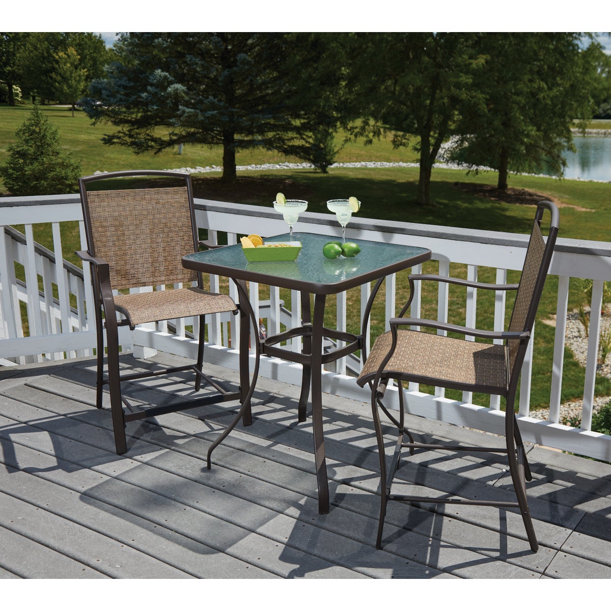 Outdoor Expressions 3-Piece Balcony Bistro Set