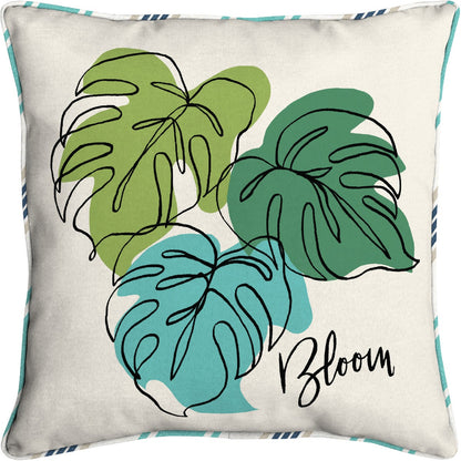 Oceantex 18 In. W. x 5.5 In. H. x 18 In. L. Recycled Polyester Kinna Monstera Pillow